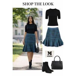 M Missoni Italy Knit Pull On Skirt Size 40/US 4-6 Fluted Hem Stretch Old Money